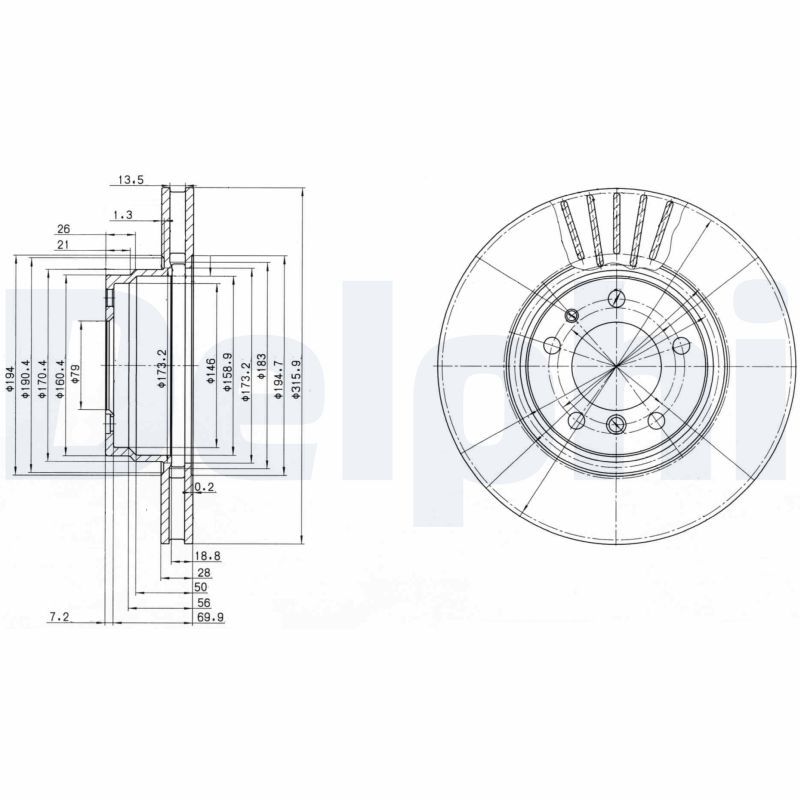 DELPHI BG3039 Brake Disc