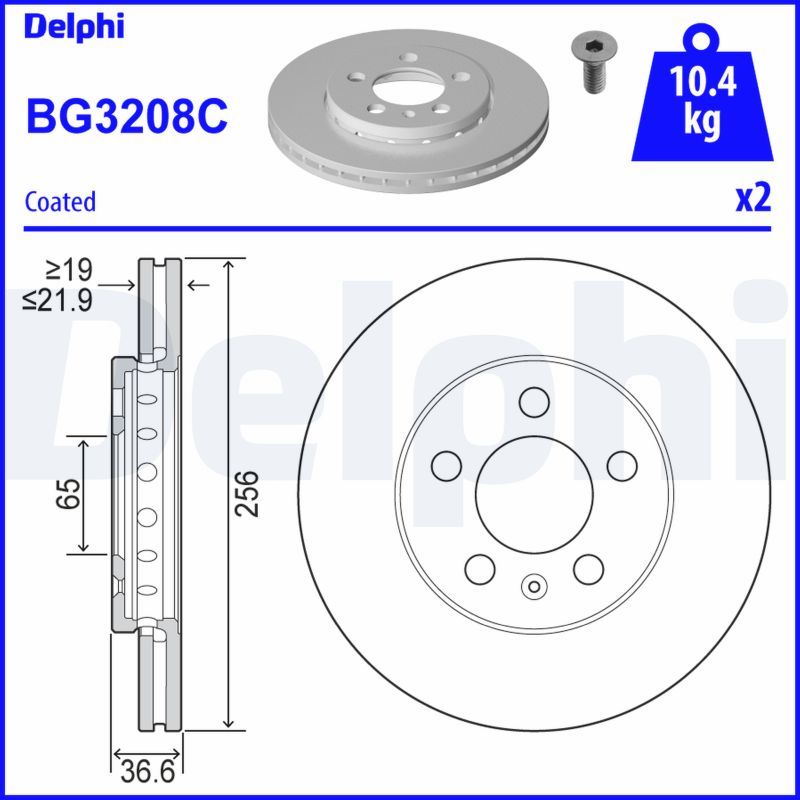 DELPHI BG3208C Brake Disc