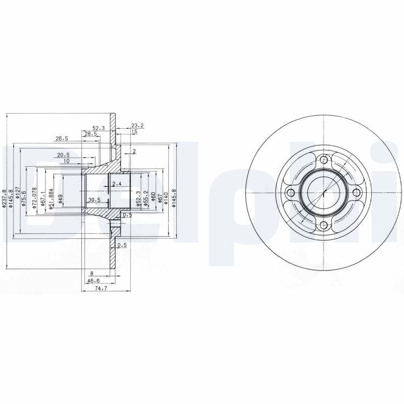 DELPHI BG3360 Brake Disc