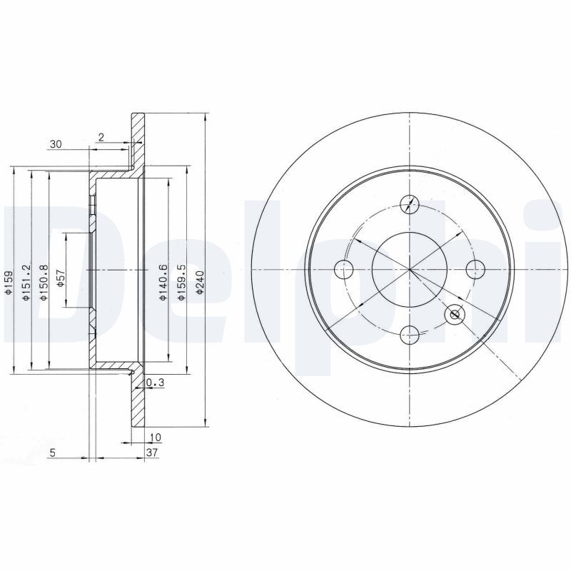 DELPHI BG3403 Brake Disc