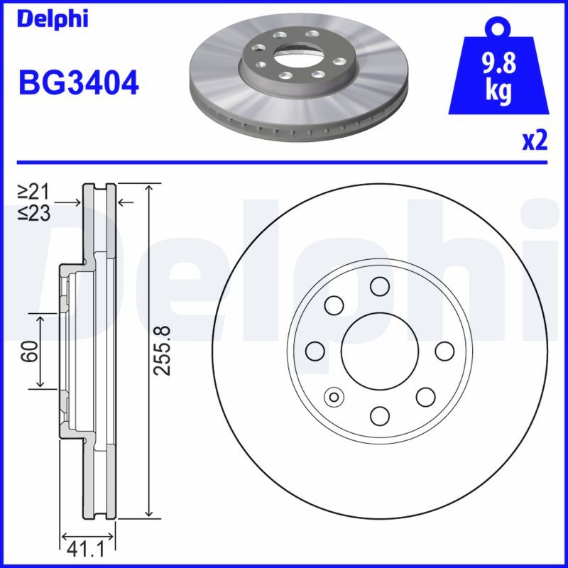 DELPHI BG3404 Brake Disc