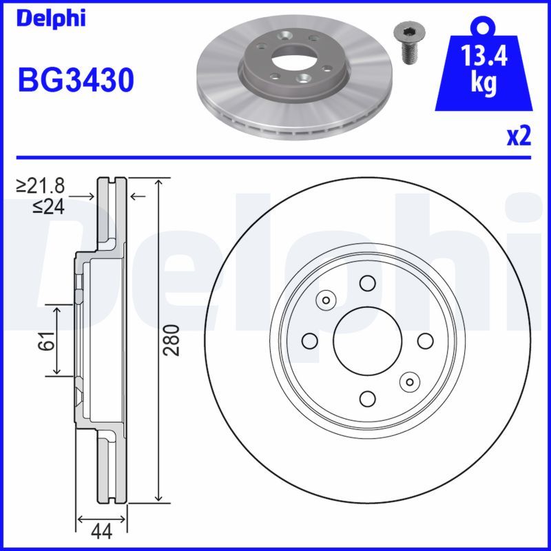 DELPHI BG3430 Brake Disc