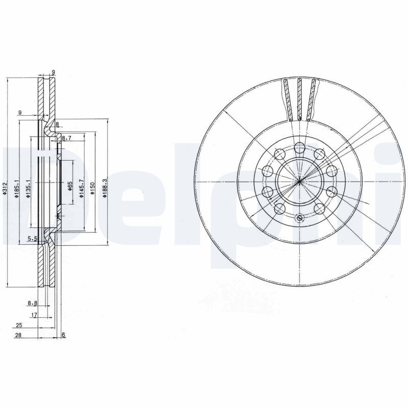 DELPHI BG3528C Brake Disc