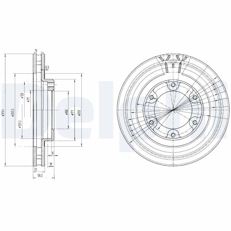 DELPHI BG3539 Brake Disc
