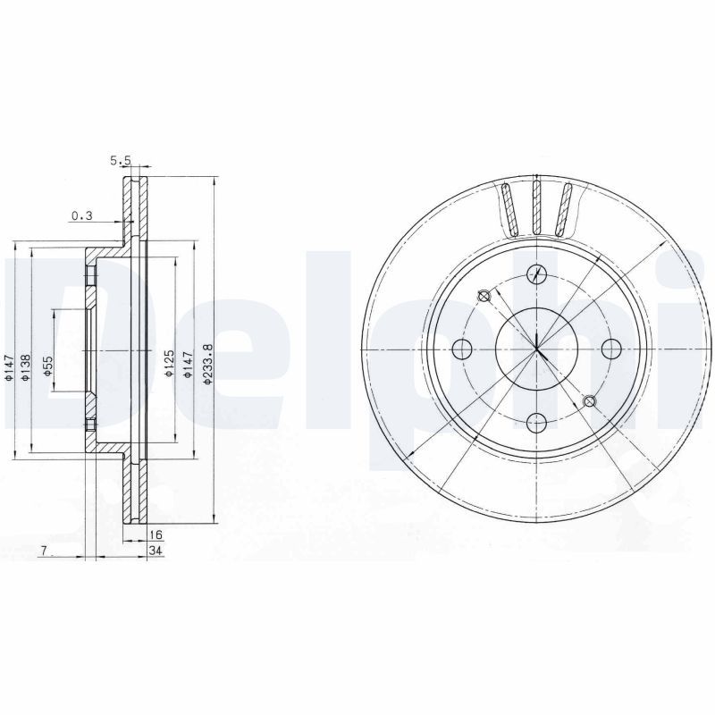 DELPHI BG3555 Brake Disc