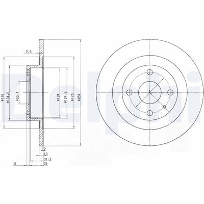 Brake Disc DELPHI BG3556