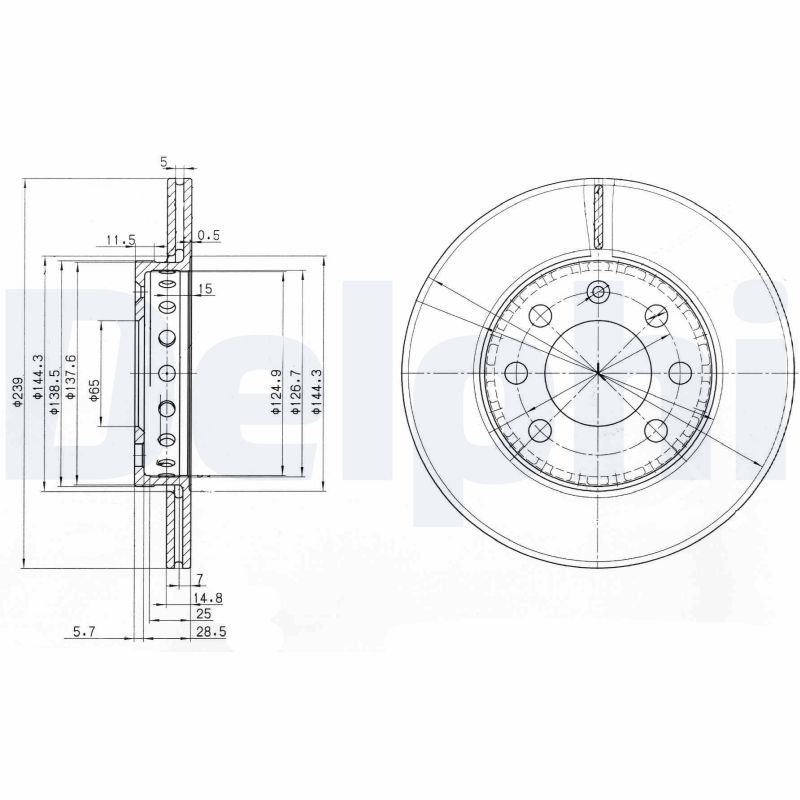 DELPHI BG3658 Brake Disc
