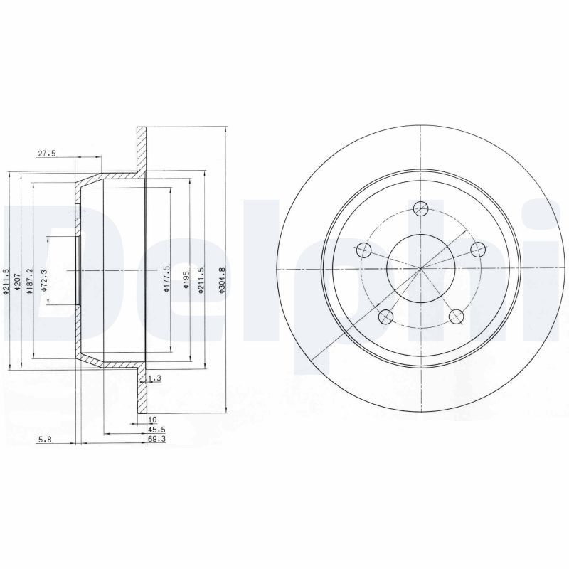 DELPHI BG3660 Brake Disc