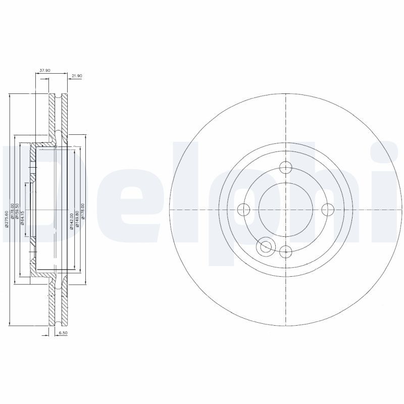 DELPHI BG3661C Brake Disc