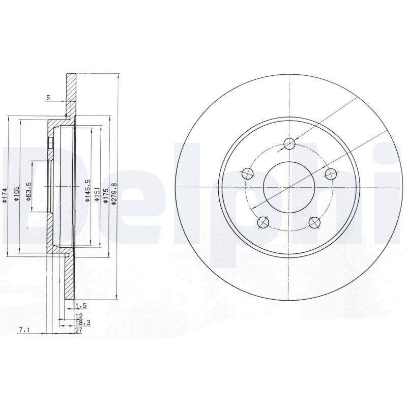 DELPHI BG3663 Brake Disc