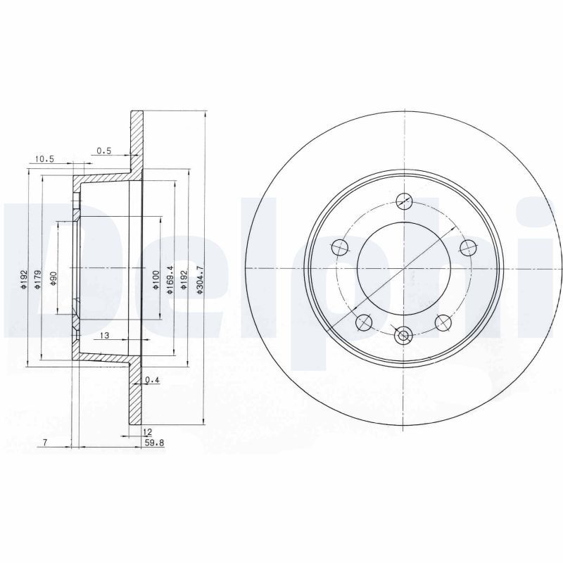DELPHI BG3681C Brake Disc