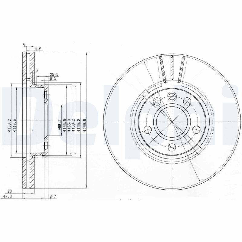 DELPHI BG3696 Brake Disc