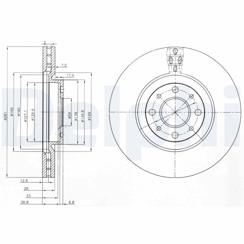DELPHI BG3699 Brake Disc