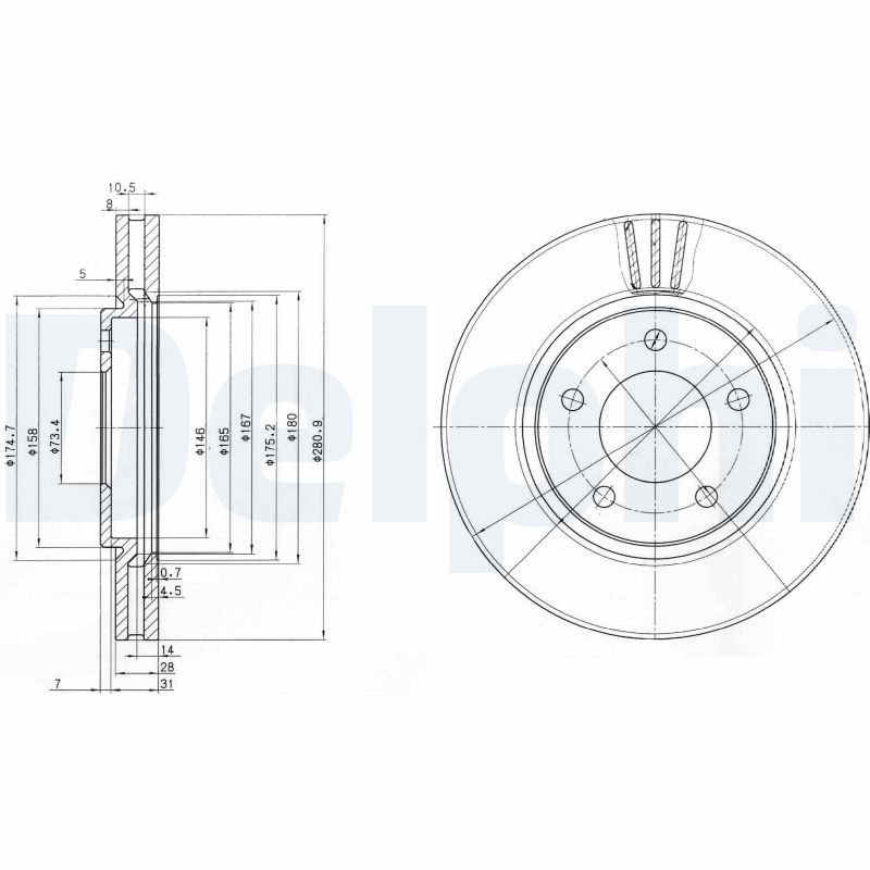 DELPHI BG3715 Brake Disc