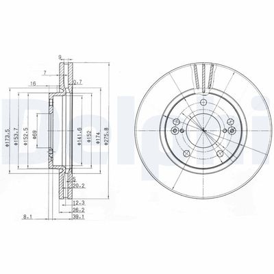 Brake Disc DELPHI BG3721