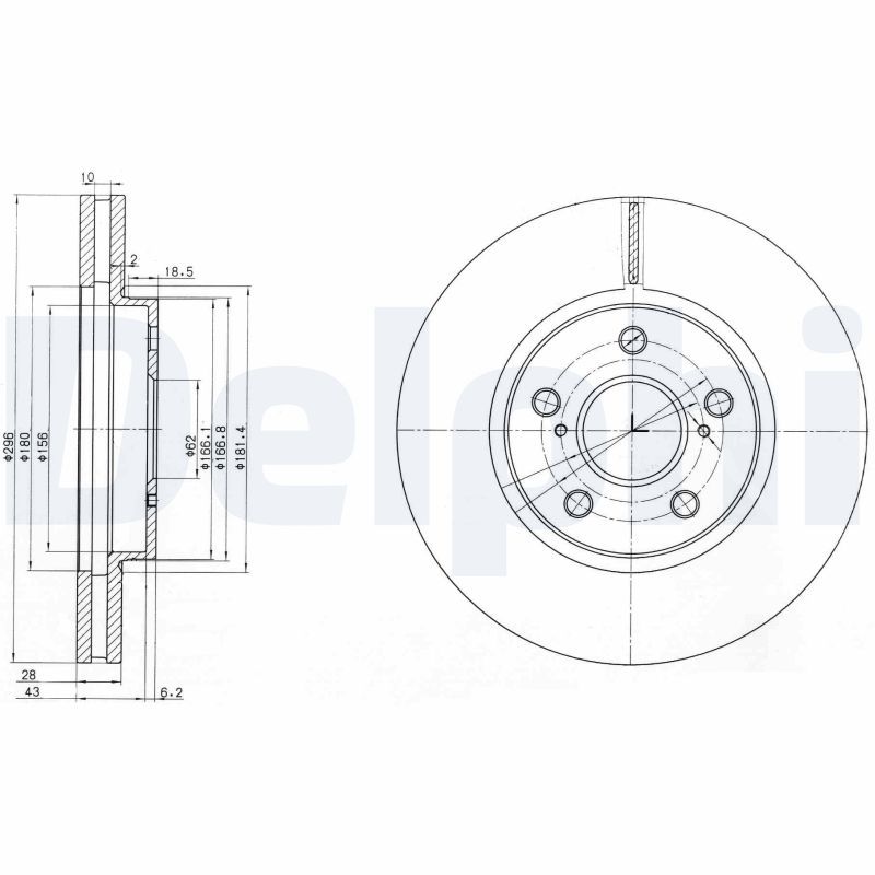 DELPHI BG3735 Brake Disc
