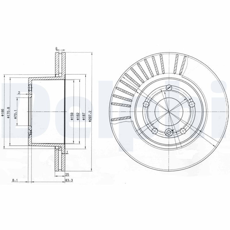 DELPHI BG3737C Brake Disc