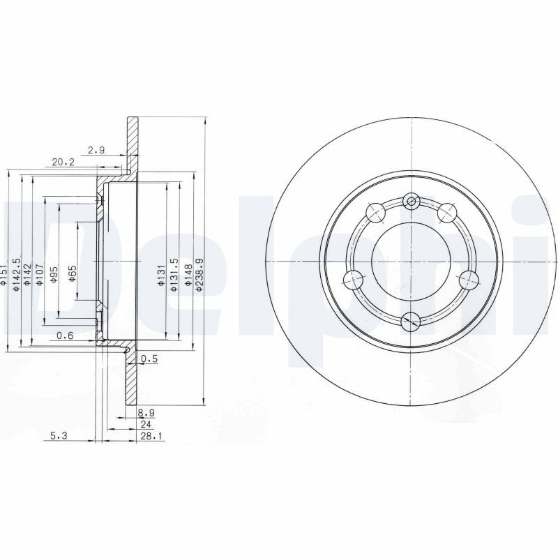 DELPHI BG3738 Brake Disc