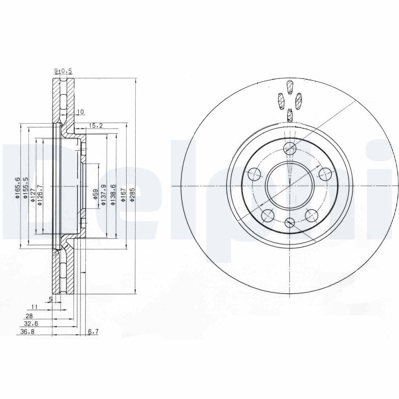 DELPHI BG3740C Brake Disc