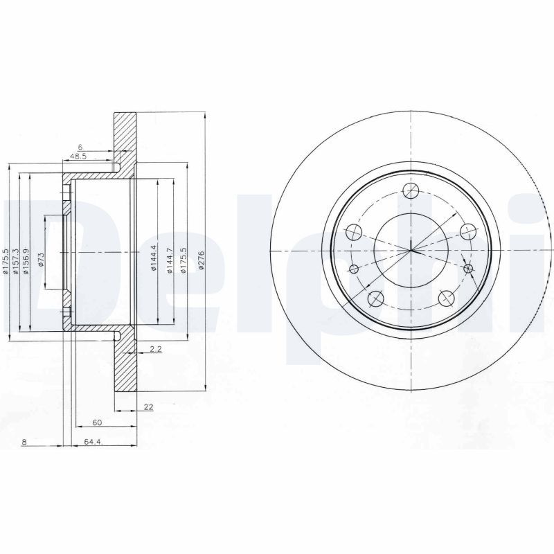 DELPHI BG3752 Brake Disc