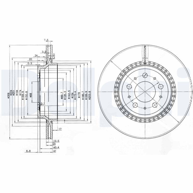 DELPHI BG3782 Brake Disc