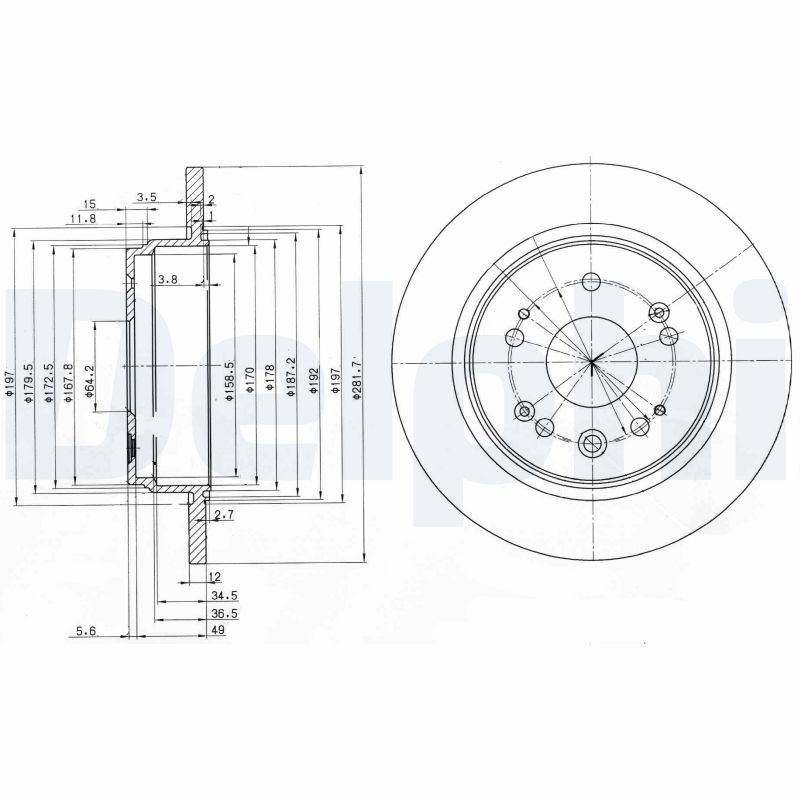 DELPHI BG3797 Brake Disc