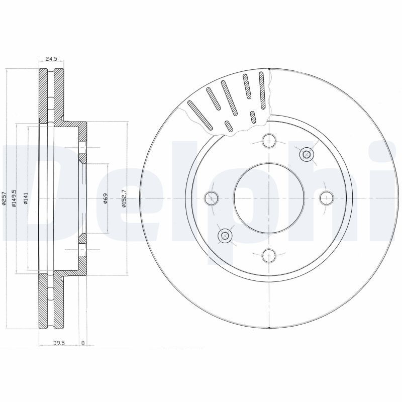 DELPHI BG3801 Brake Disc