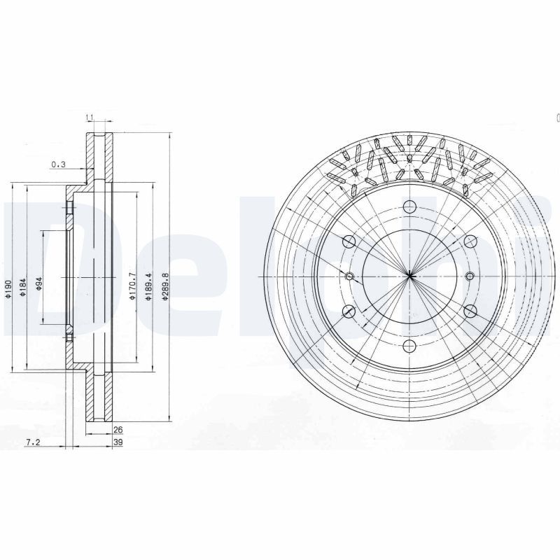 DELPHI BG3812 Brake Disc