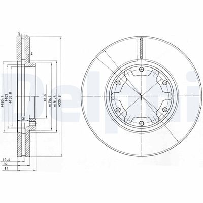 Brake Disc DELPHI BG3817