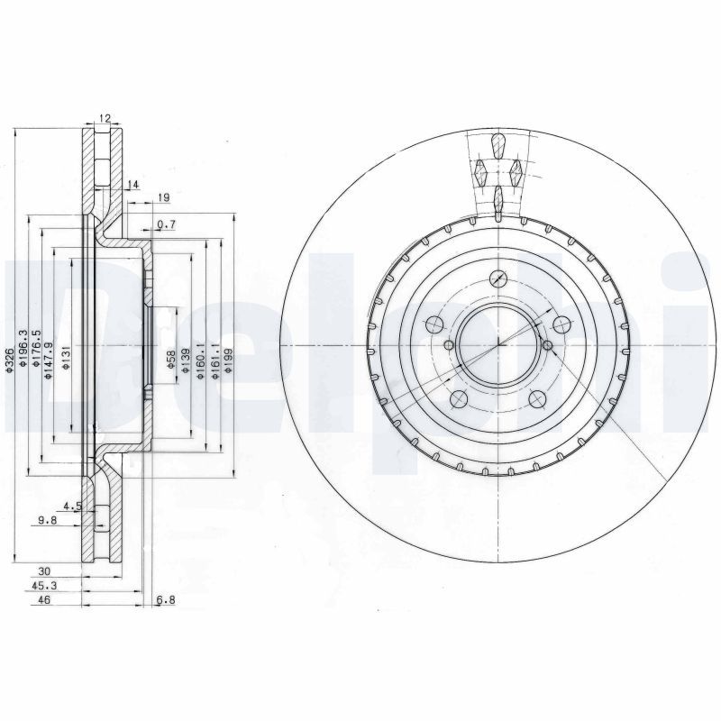 DELPHI BG3818 Brake Disc