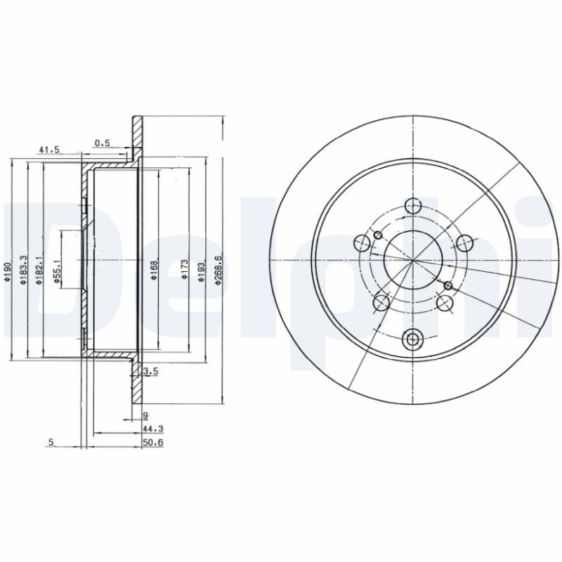 DELPHI BG3822 Brake Disc