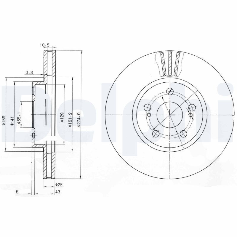 DELPHI BG3823 Brake Disc