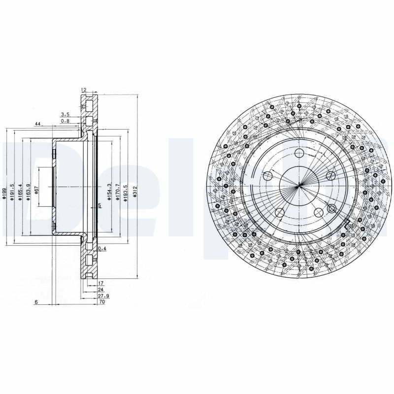 DELPHI BG3828 Brake Disc