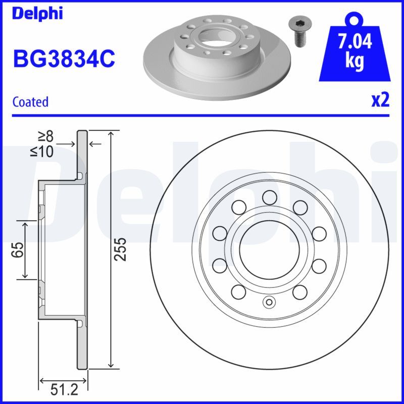 DELPHI BG3834C Brake Disc