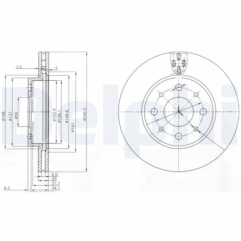 DELPHI BG3839 Brake Disc