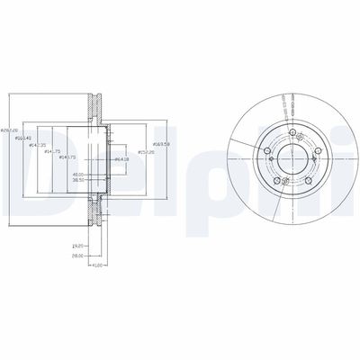 Brake Disc DELPHI BG3851