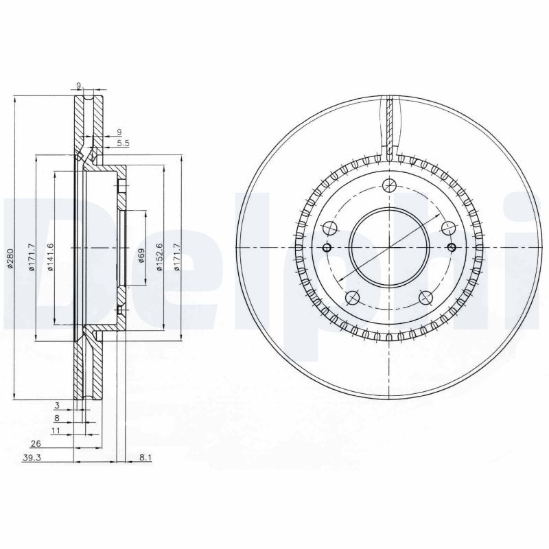 DELPHI BG3861C Brake Disc