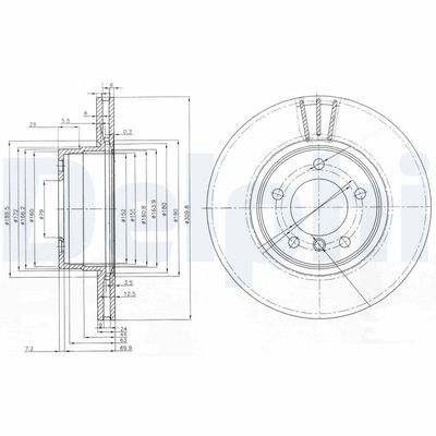 Brake Disc DELPHI BG3870