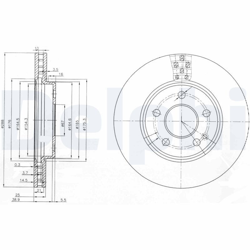 DELPHI BG3909 Brake Disc