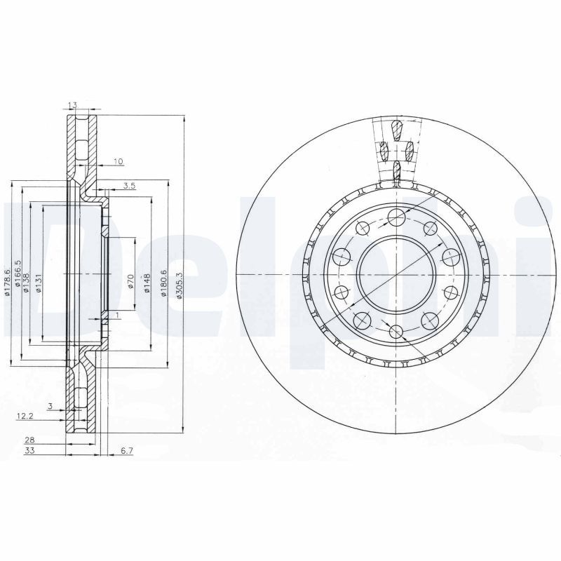 DELPHI BG3951 Brake Disc