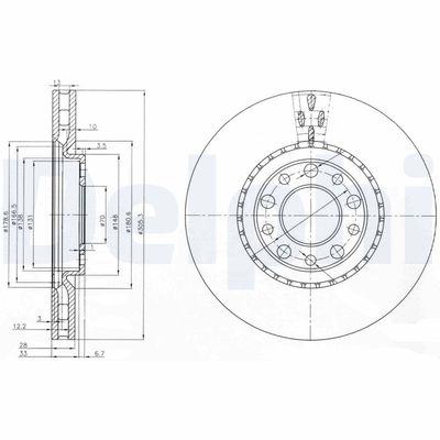 Brake Disc DELPHI BG3951