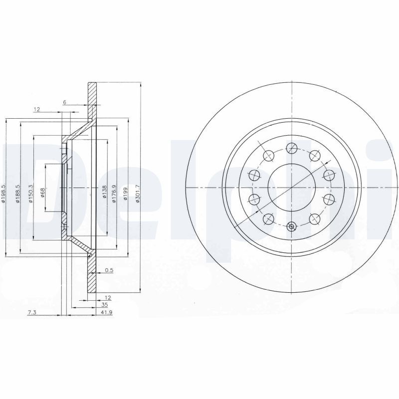 DELPHI BG3956 Brake Disc