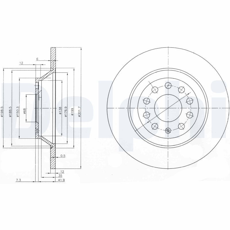 DELPHI BG3956C Brake Disc