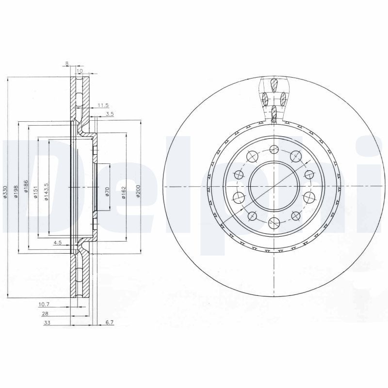 DELPHI BG3993 Brake Disc