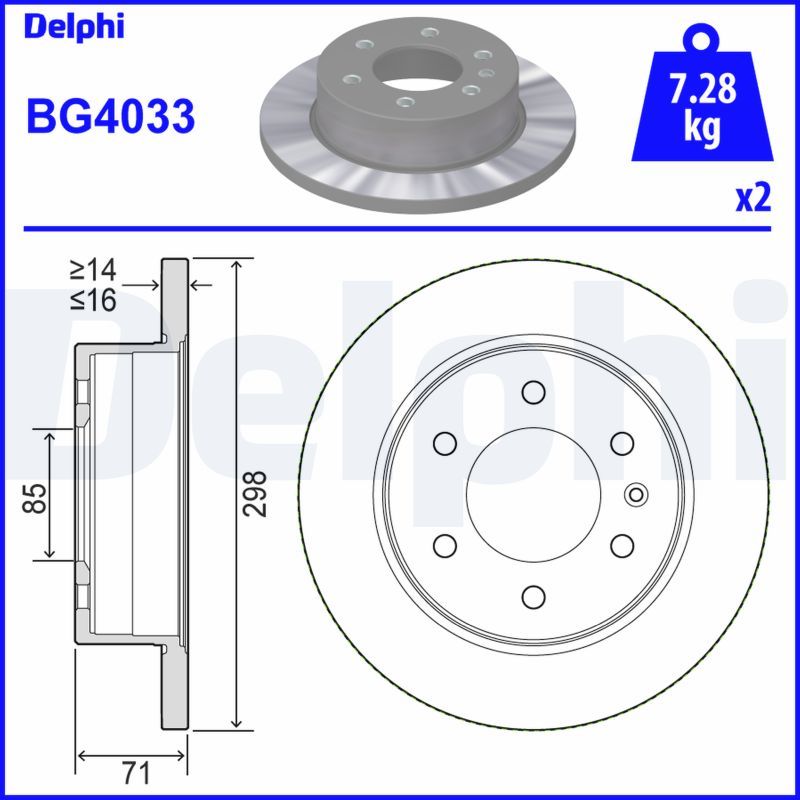 DELPHI BG4033 Brake Disc