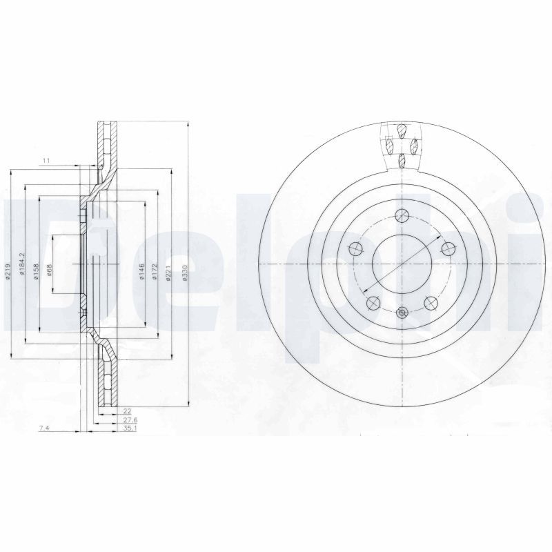 DELPHI BG4087 Brake Disc