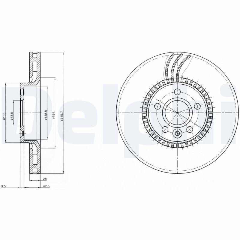 DELPHI BG4123 Brake Disc
