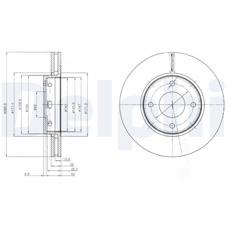 DELPHI BG4127 Brake Disc