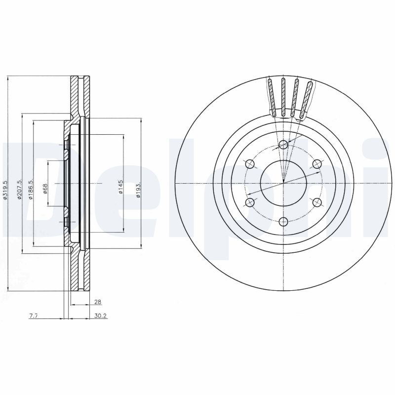 DELPHI BG4176C Brake Disc