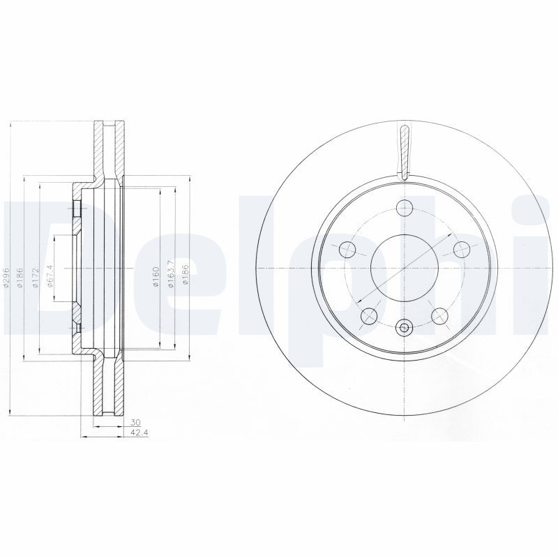 DELPHI BG4187C Brake Disc